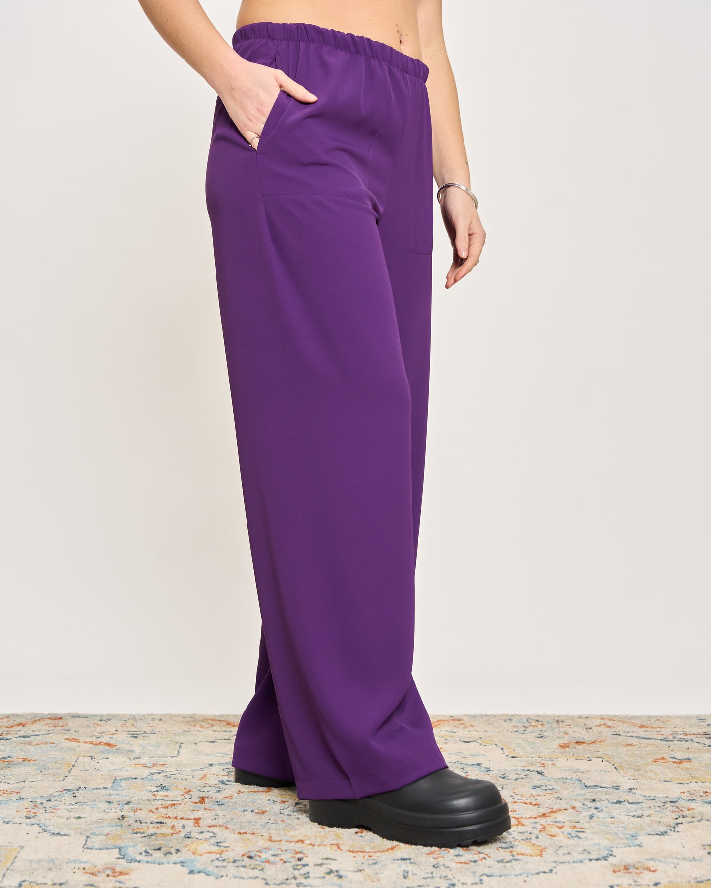 Straight Stretch Viscose Trousers