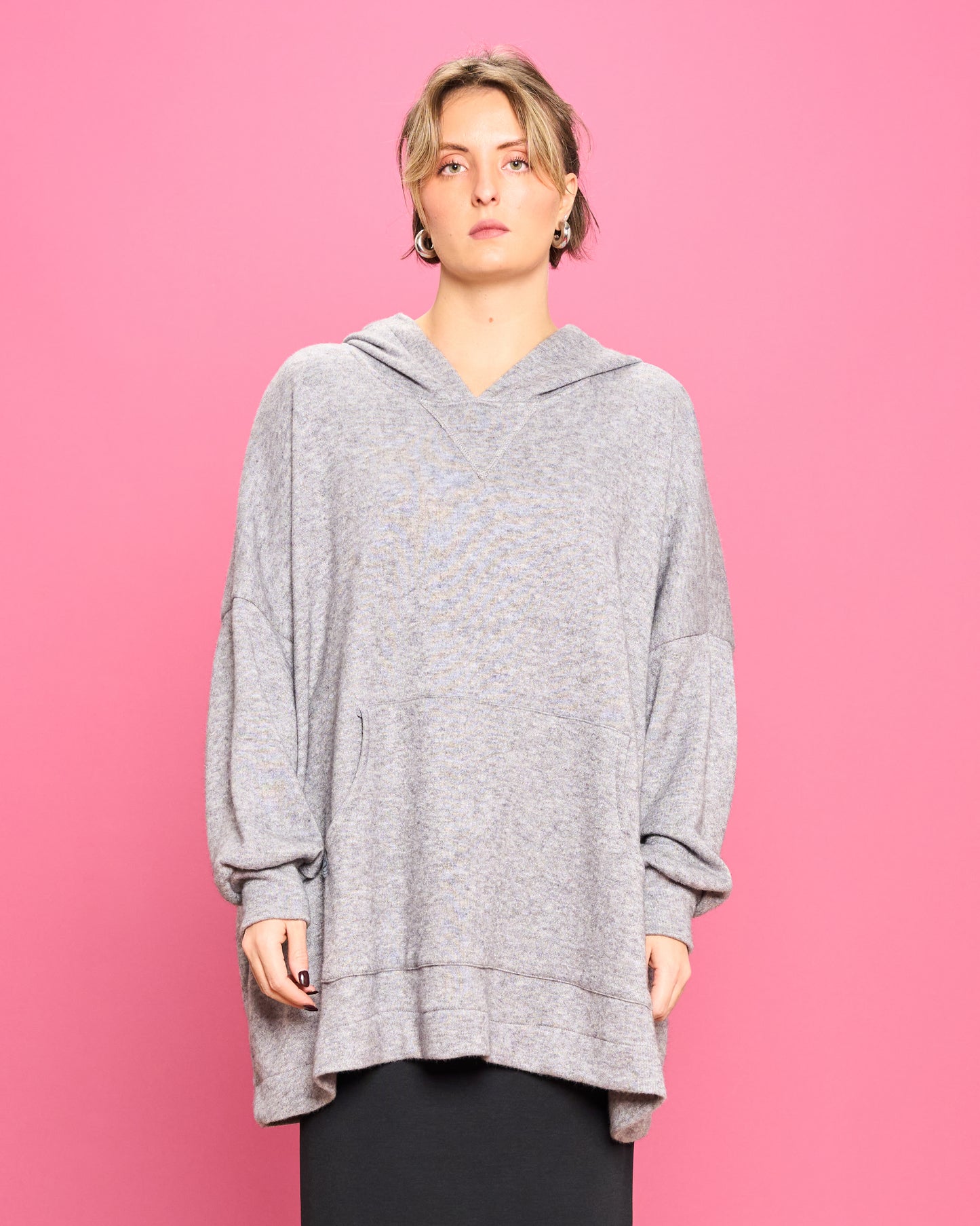 Felpa Over con Cappuccio