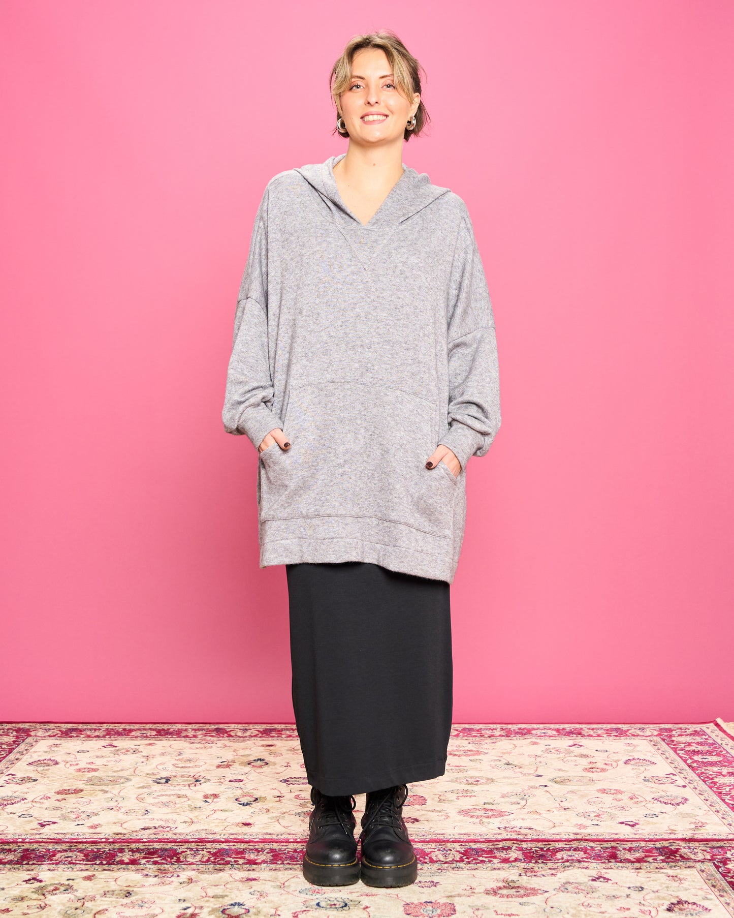 Felpa Over con Cappuccio