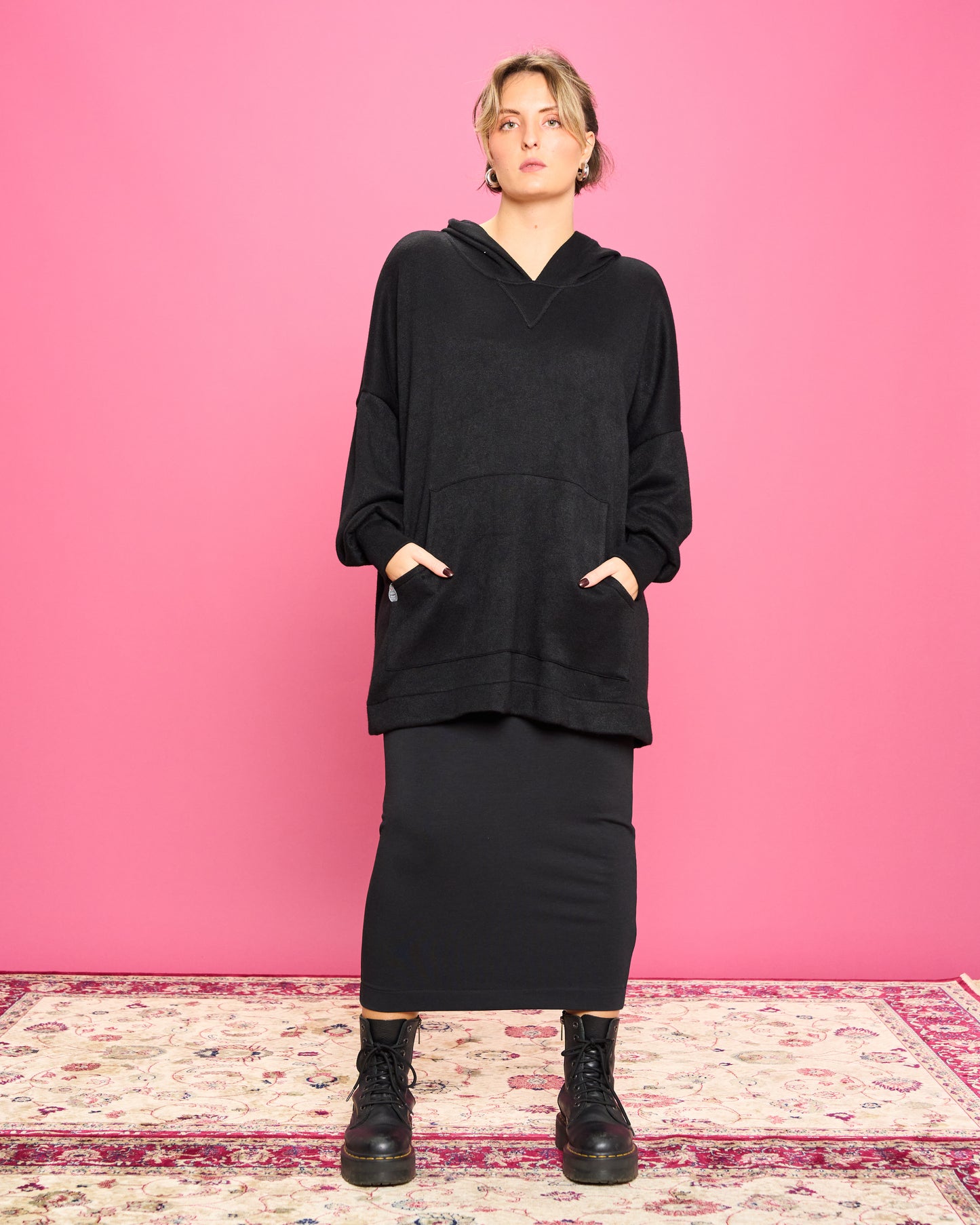 Felpa Over con Cappuccio