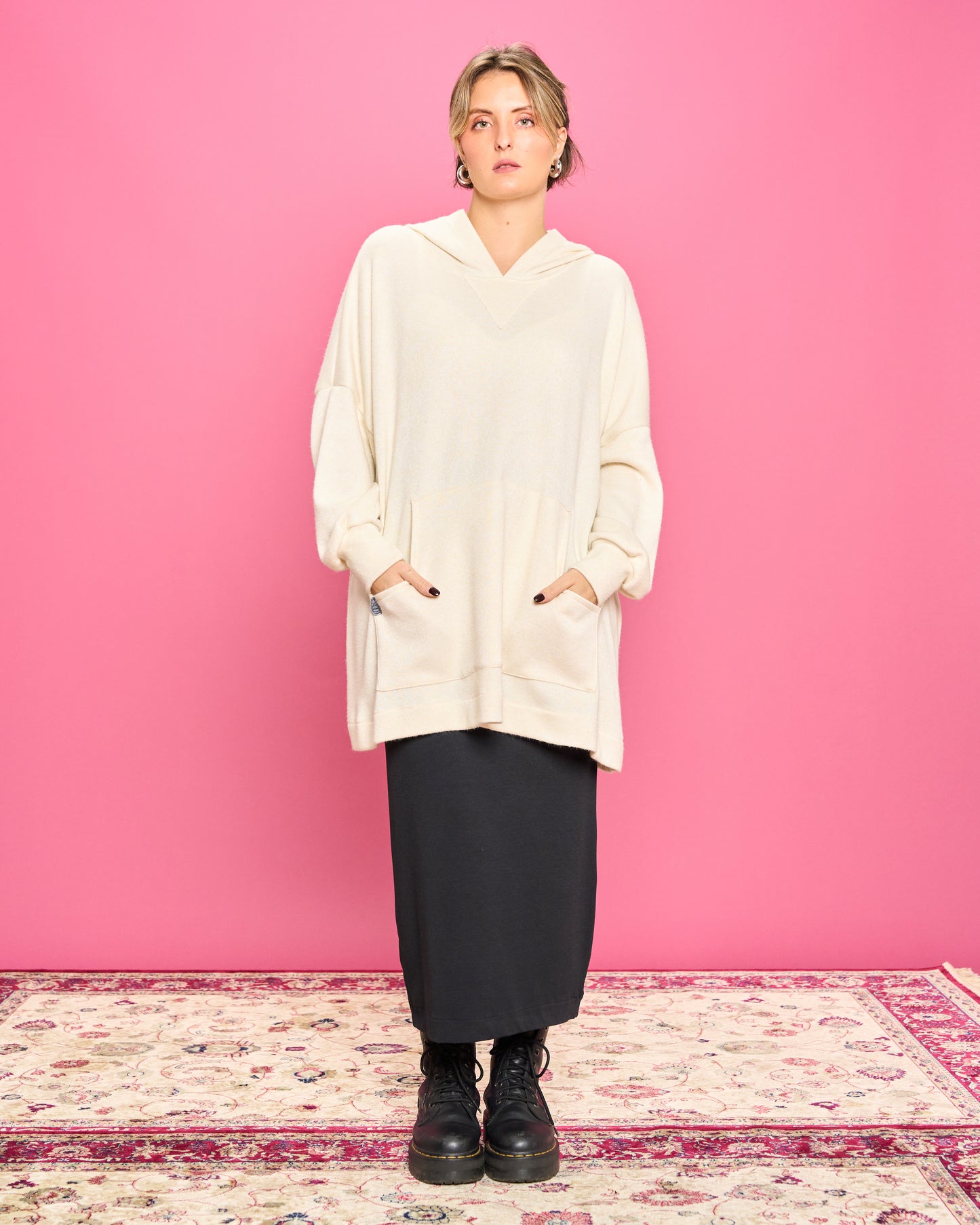 Felpa Over con Cappuccio