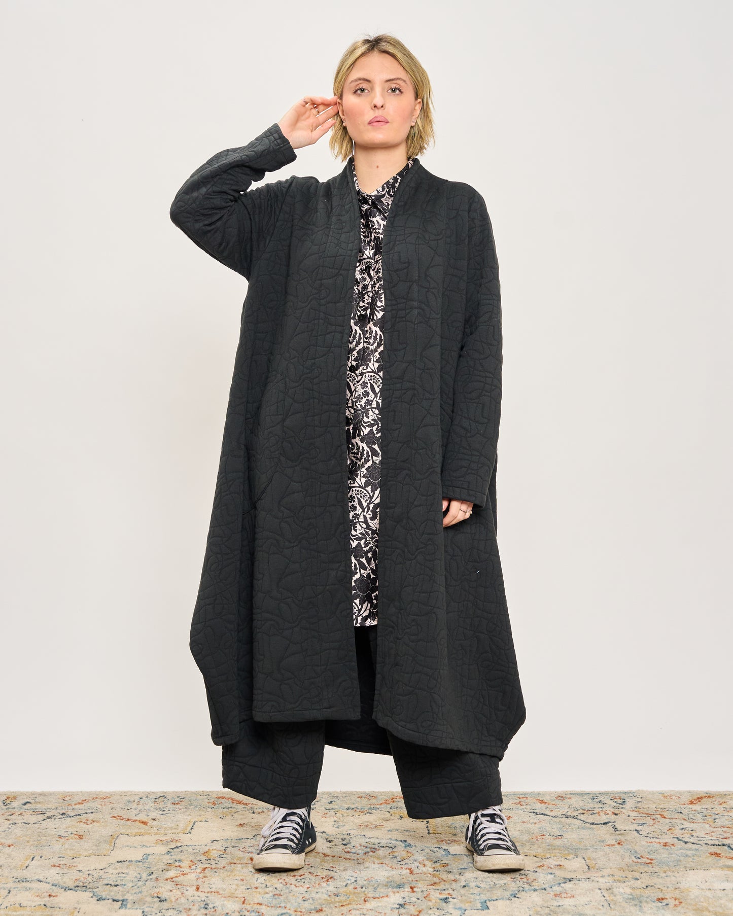 Soprabito a Trapezio in Fantasia Matelassè