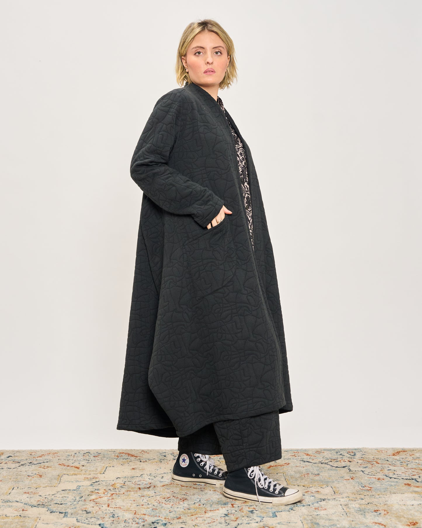 Soprabito a Trapezio in Fantasia Matelassè