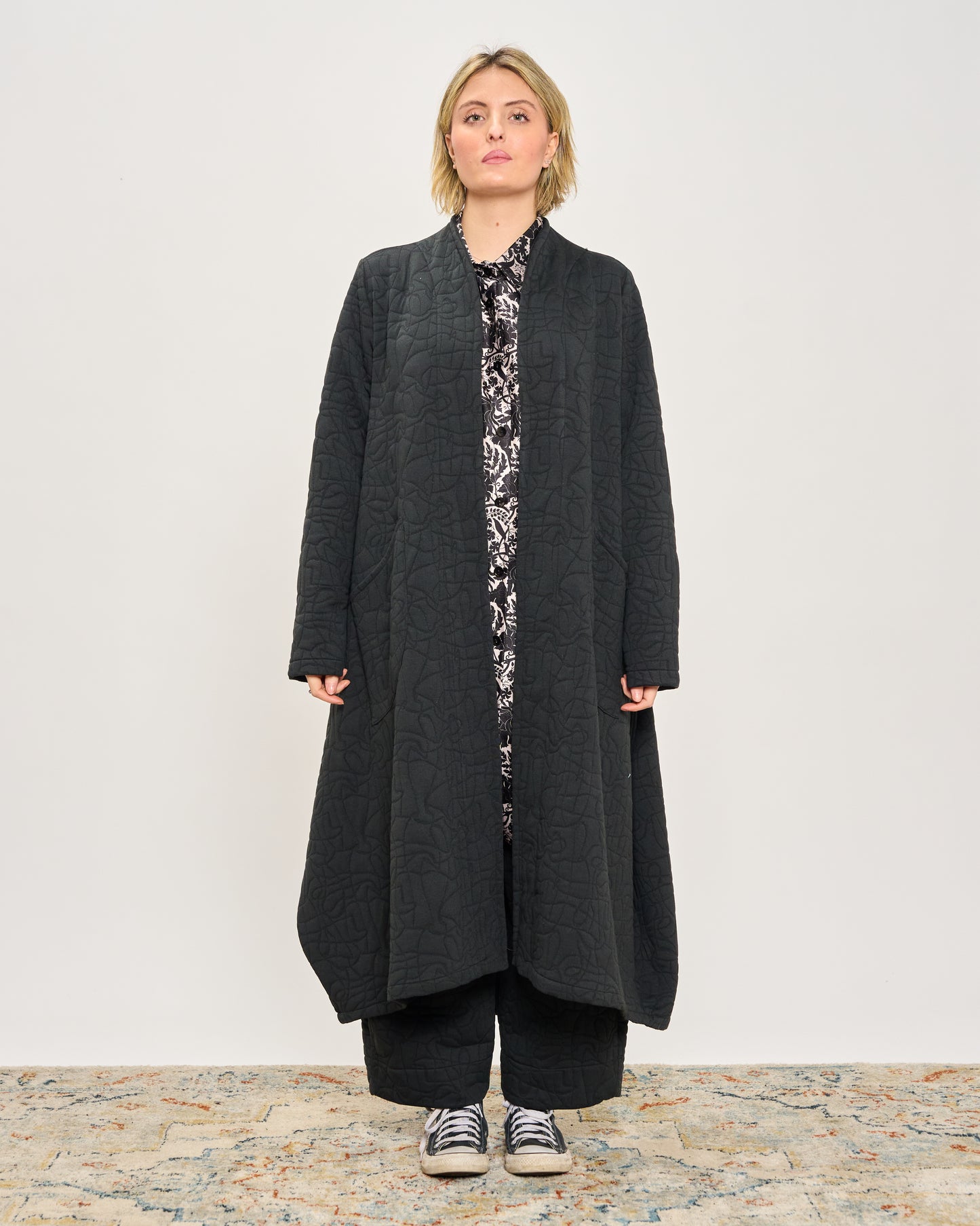 Soprabito a Trapezio in Fantasia Matelassè