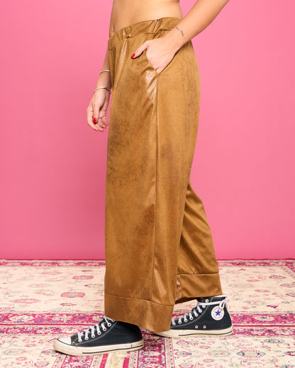 Pantalone Crop in Ecopelle