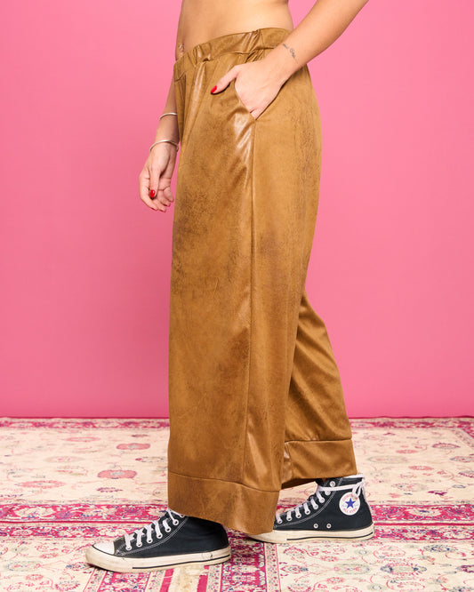 Pantalone Crop in Ecopelle