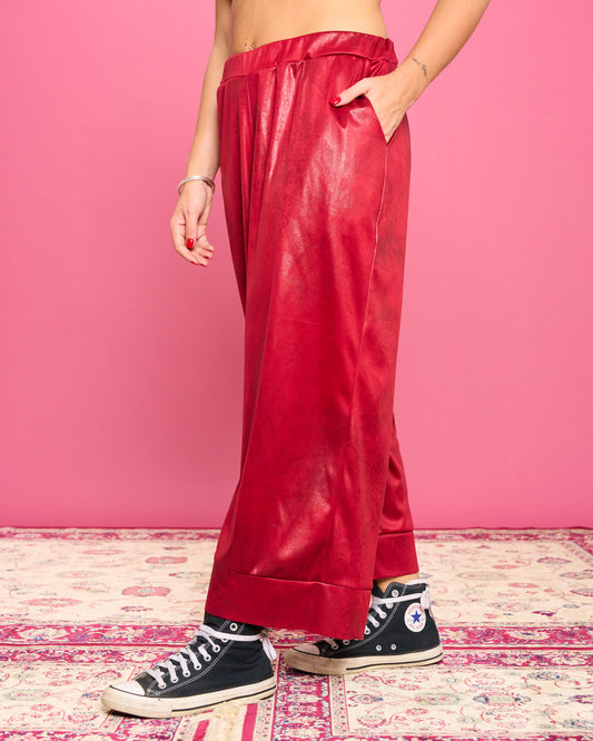 Pantalone Crop in Ecopelle