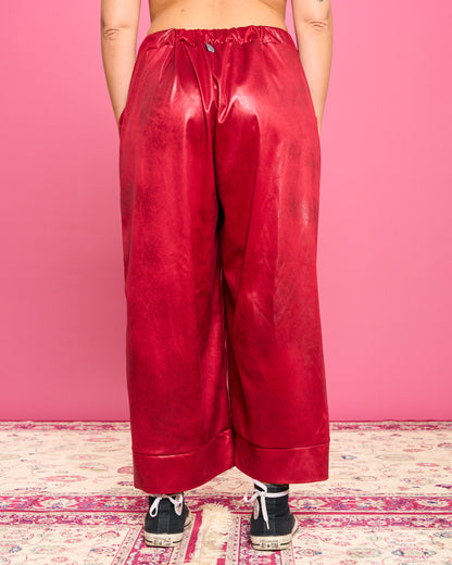 Pantalone Crop in Ecopelle