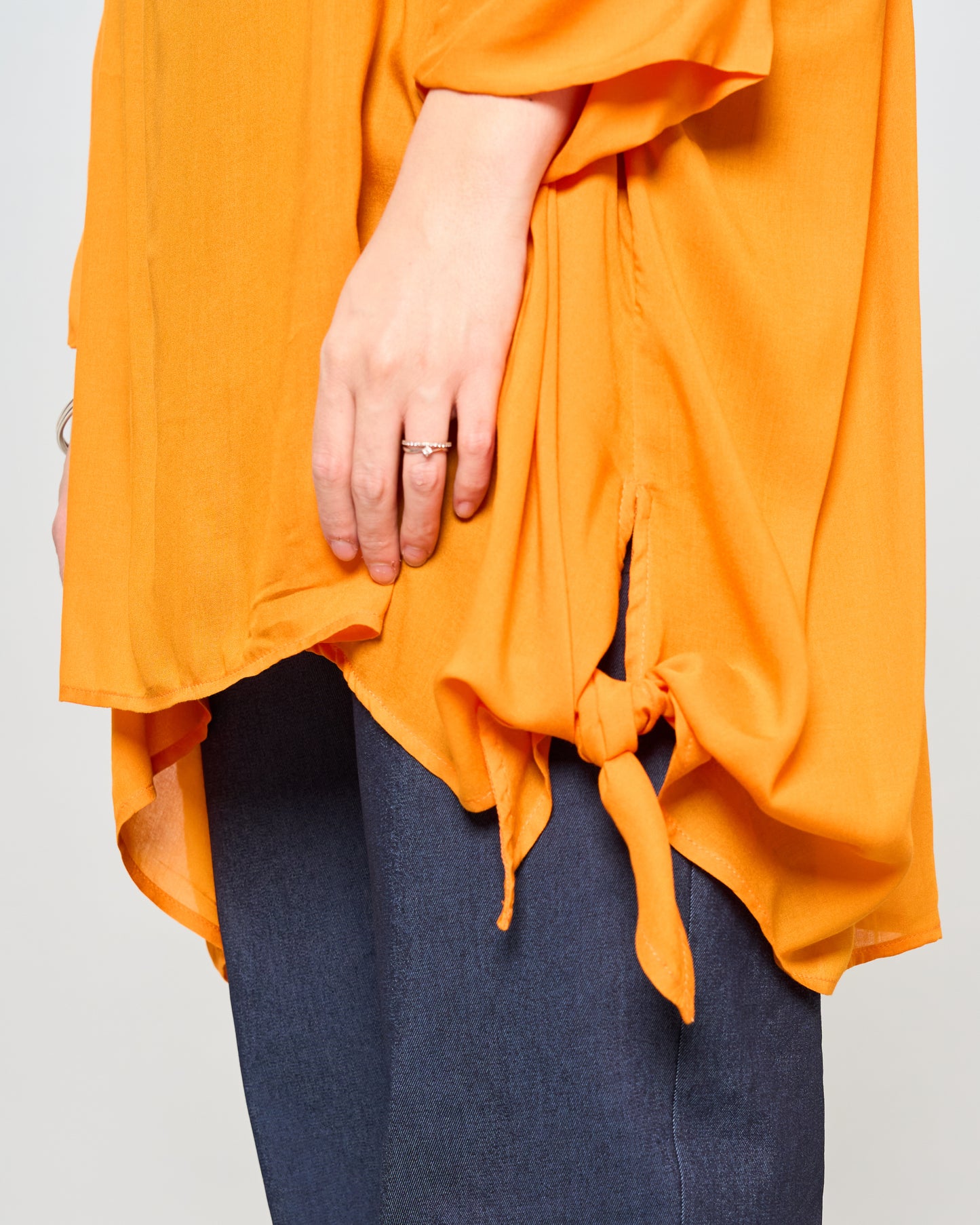 Oversized Cotton Blouse Printed with Bow