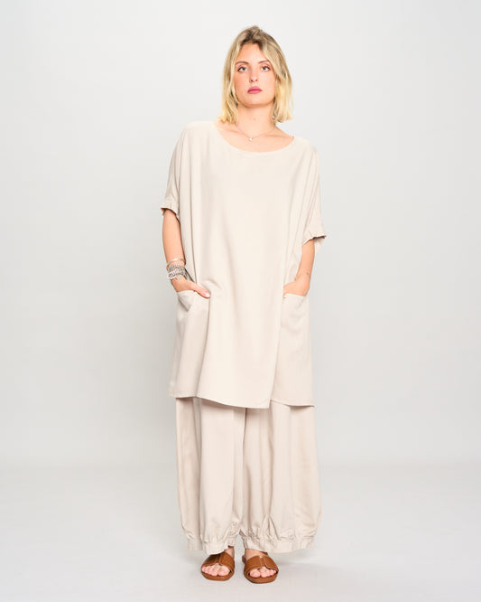 Blusa in Lino con Manica Calata