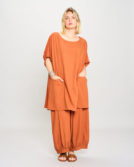 Blusa in Lino con Manica Calata