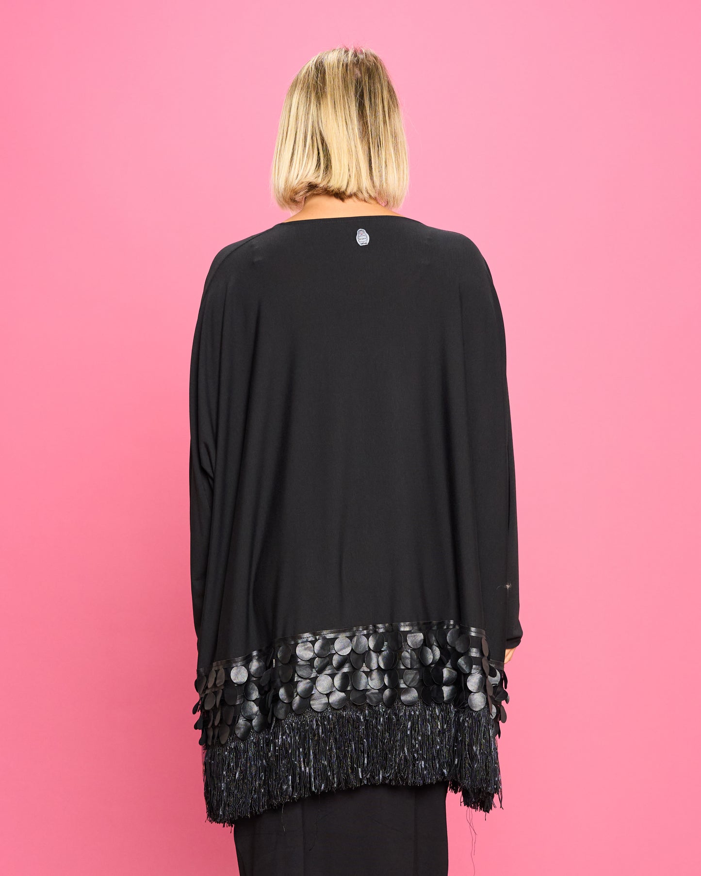 Maxi Maglia a Scatola con Frange