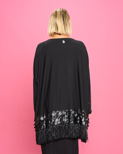Maxi Maglia a Scatola con Frange