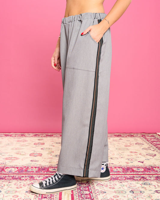 Pantalone Dritto con Banda Laterale