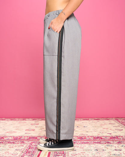 Pantalone Dritto con Banda Laterale