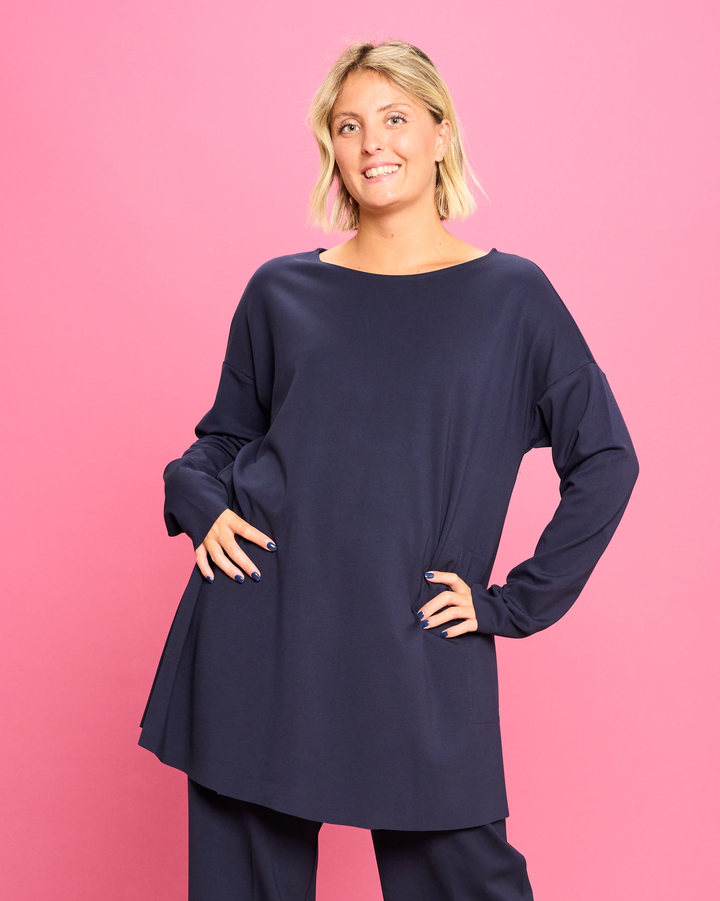 Maximaglia Svasata in Maglia Stoffa
