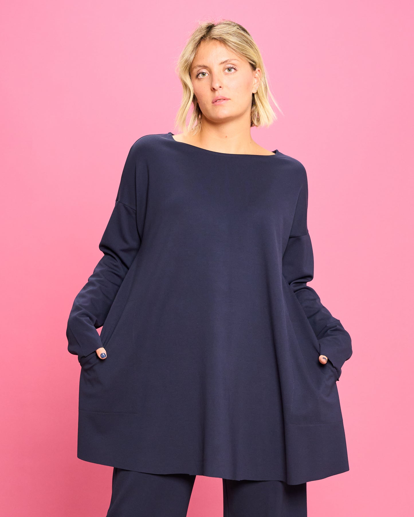Maximaglia Svasata in Maglia Stoffa