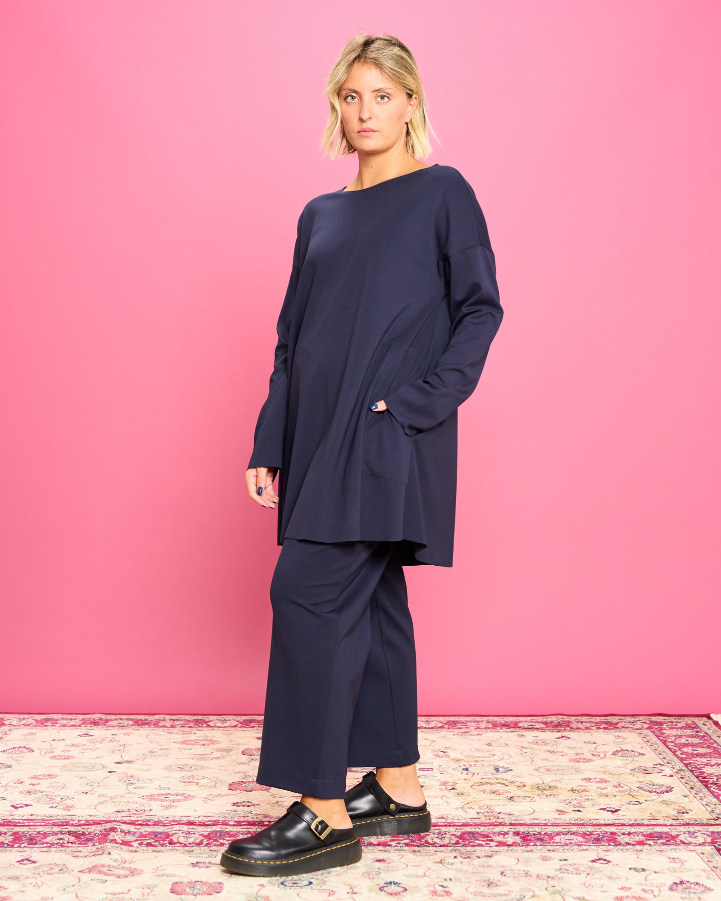 Maximaglia Svasata in Maglia Stoffa