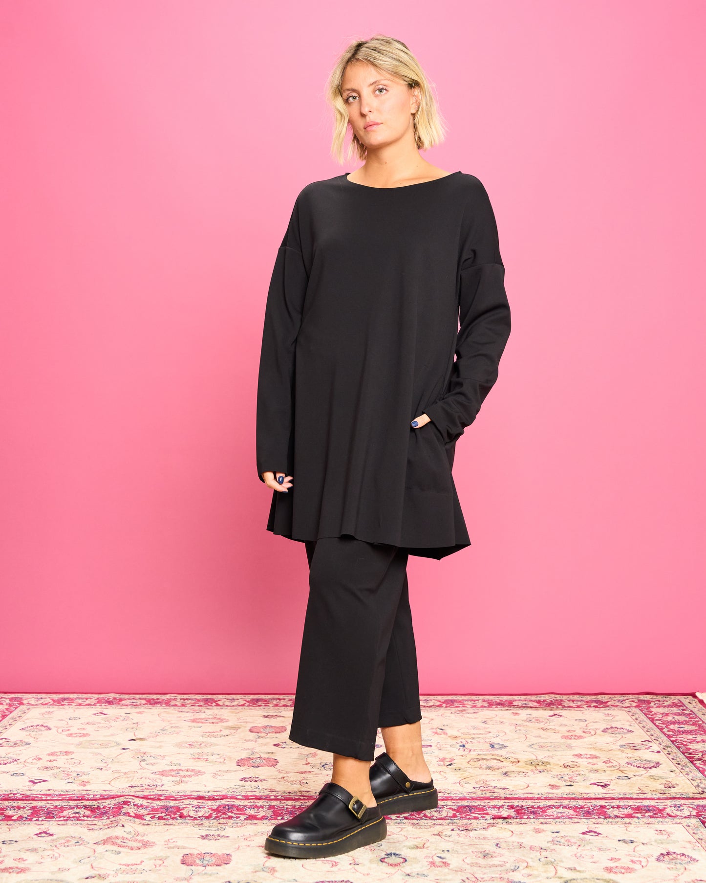 Maximaglia Svasata in Maglia Stoffa