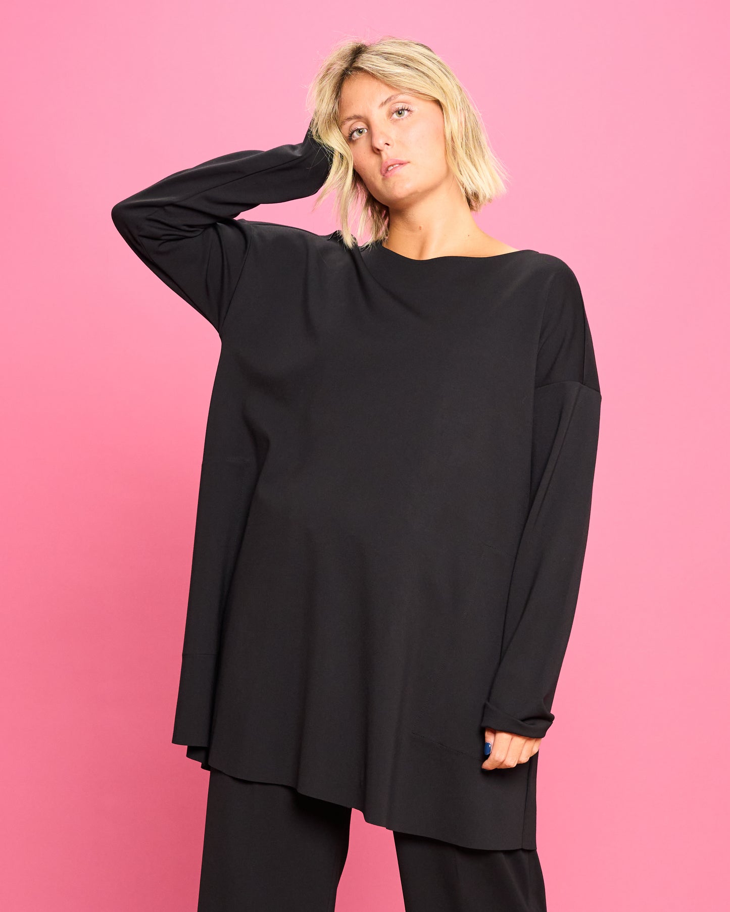 Maximaglia Svasata in Maglia Stoffa