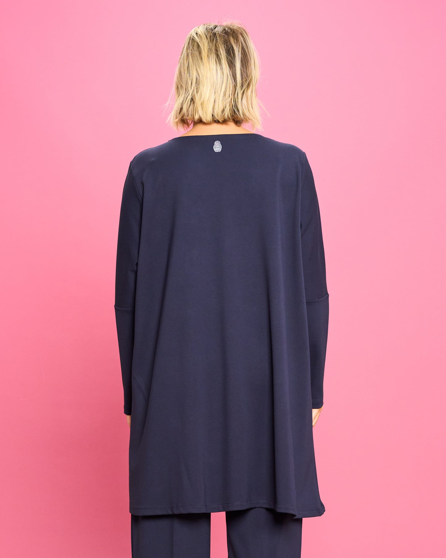 Maximaglia con Cuciture Diagonali in Maglia Stoffa