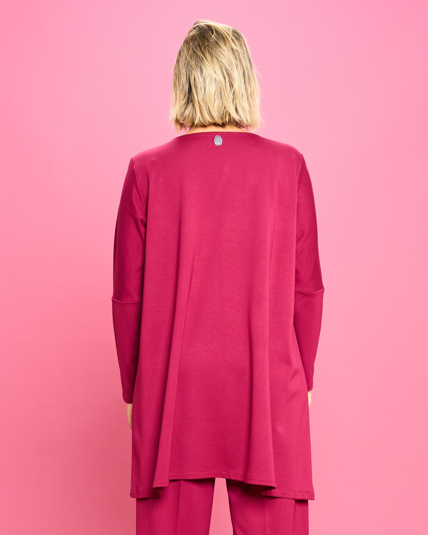 Maximaglia con Cuciture Diagonali in Maglia Stoffa