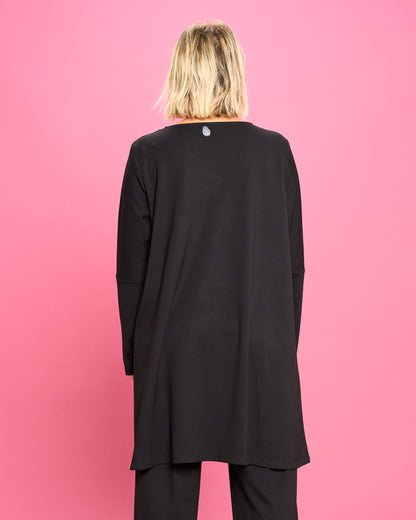 Maximaglia con Cuciture Diagonali in Maglia Stoffa