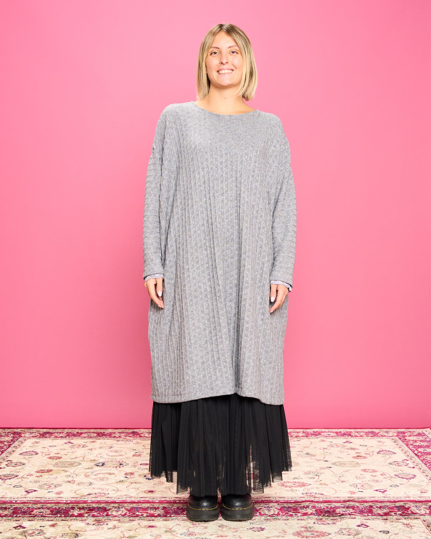Maxi Abito in Maglia a Trecce