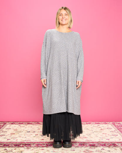 Maxi Abito in Maglia a Trecce
