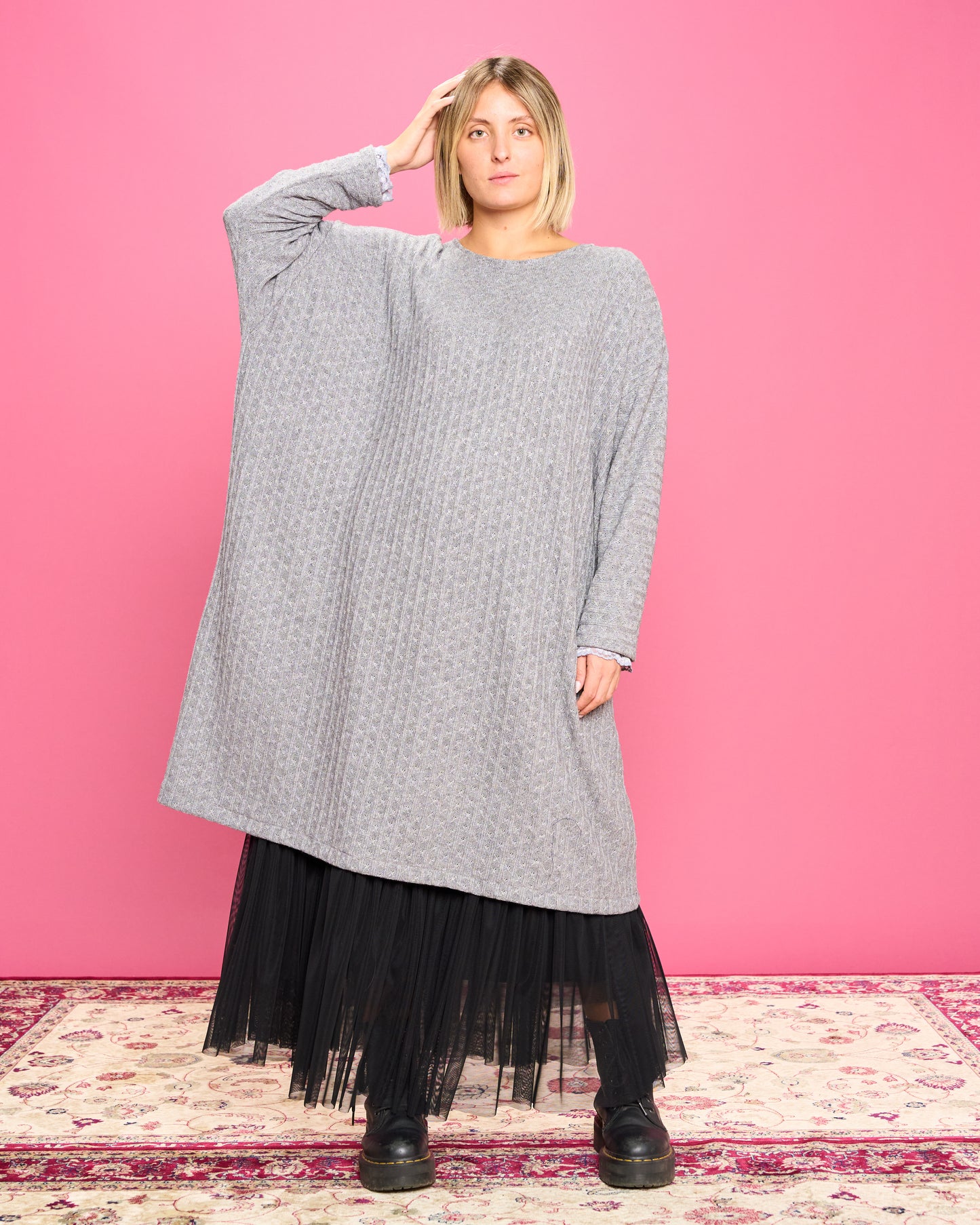 Maxi Abito in Maglia a Trecce