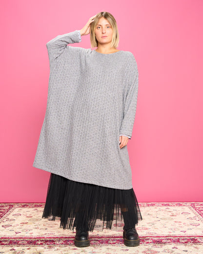 Maxi Abito in Maglia a Trecce