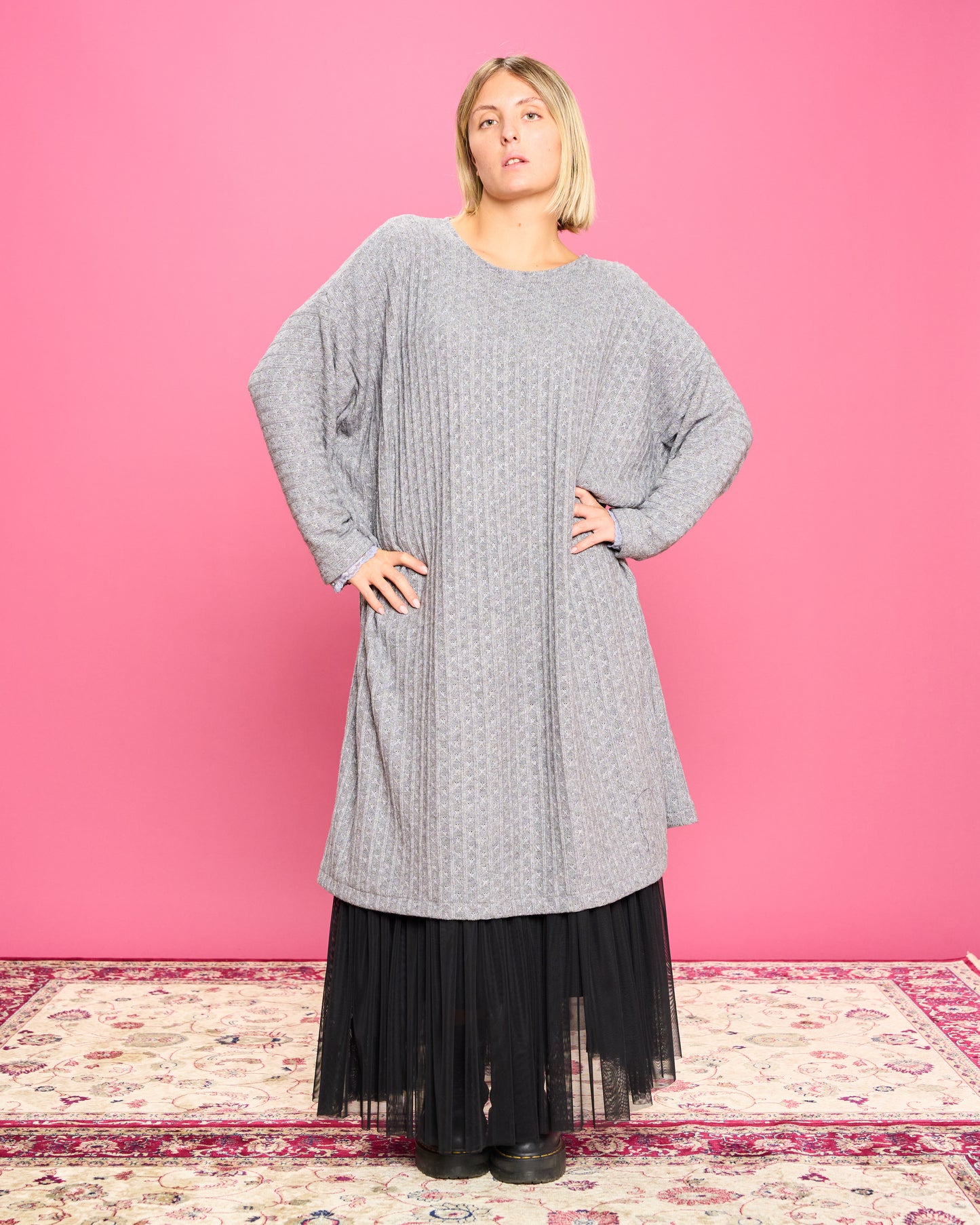 Maxi Abito in Maglia a Trecce