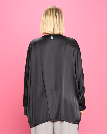 Oversized Shirt with Diagonal Hem