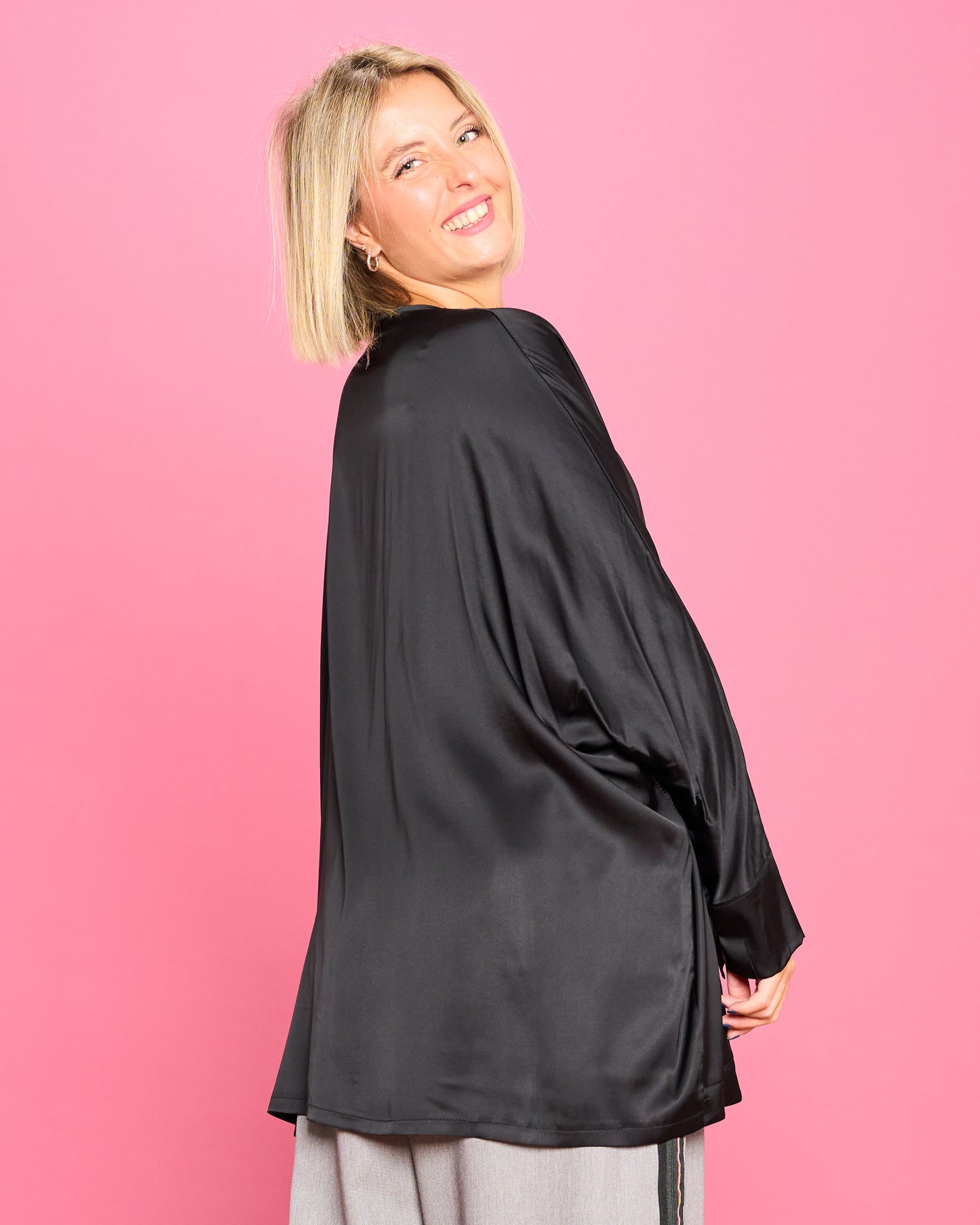 Oversized Shirt with Diagonal Hem