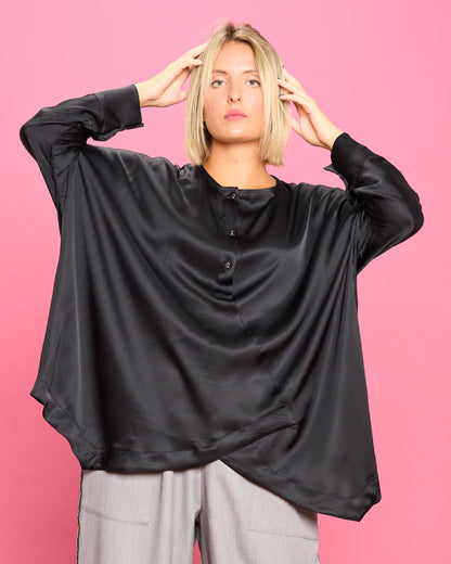 Oversized Shirt with Diagonal Hem