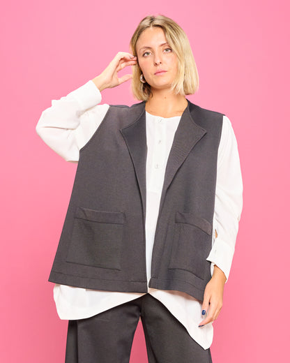 Gilet Oversize in Punto Milano
