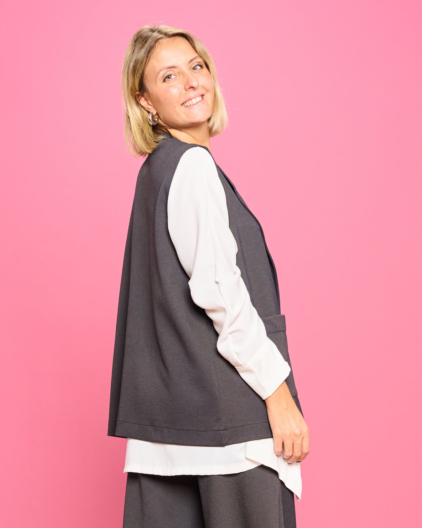 Gilet Oversize in Punto Milano