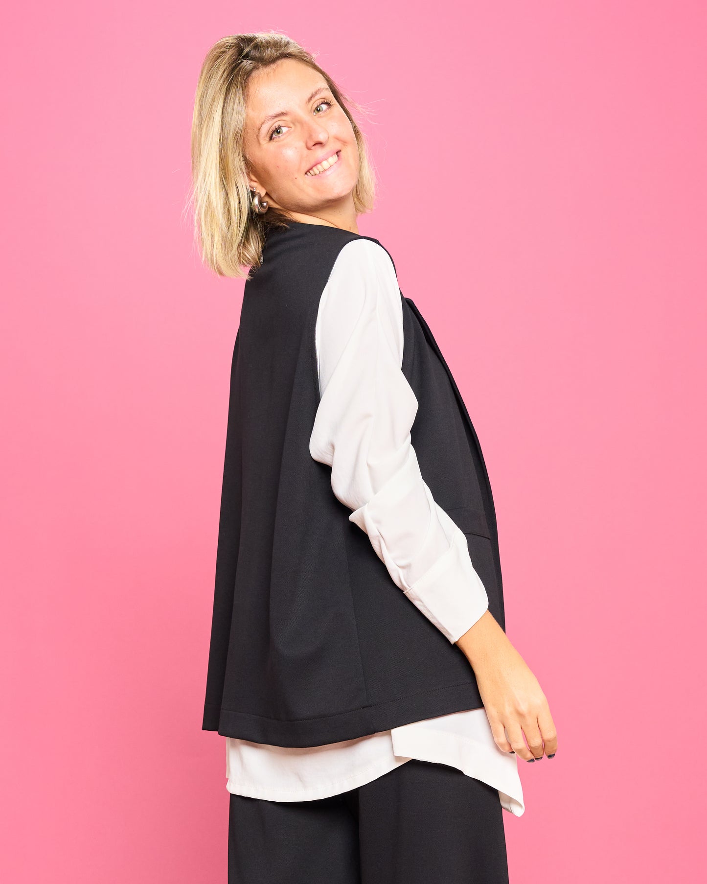 Gilet Oversize in Punto Milano