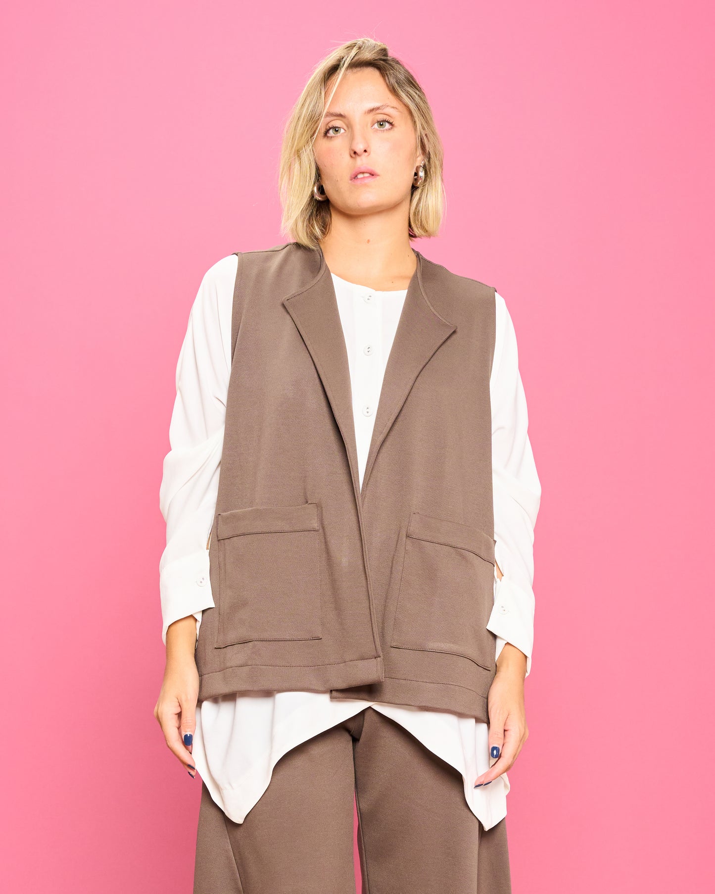 Gilet Oversize in Punto Milano