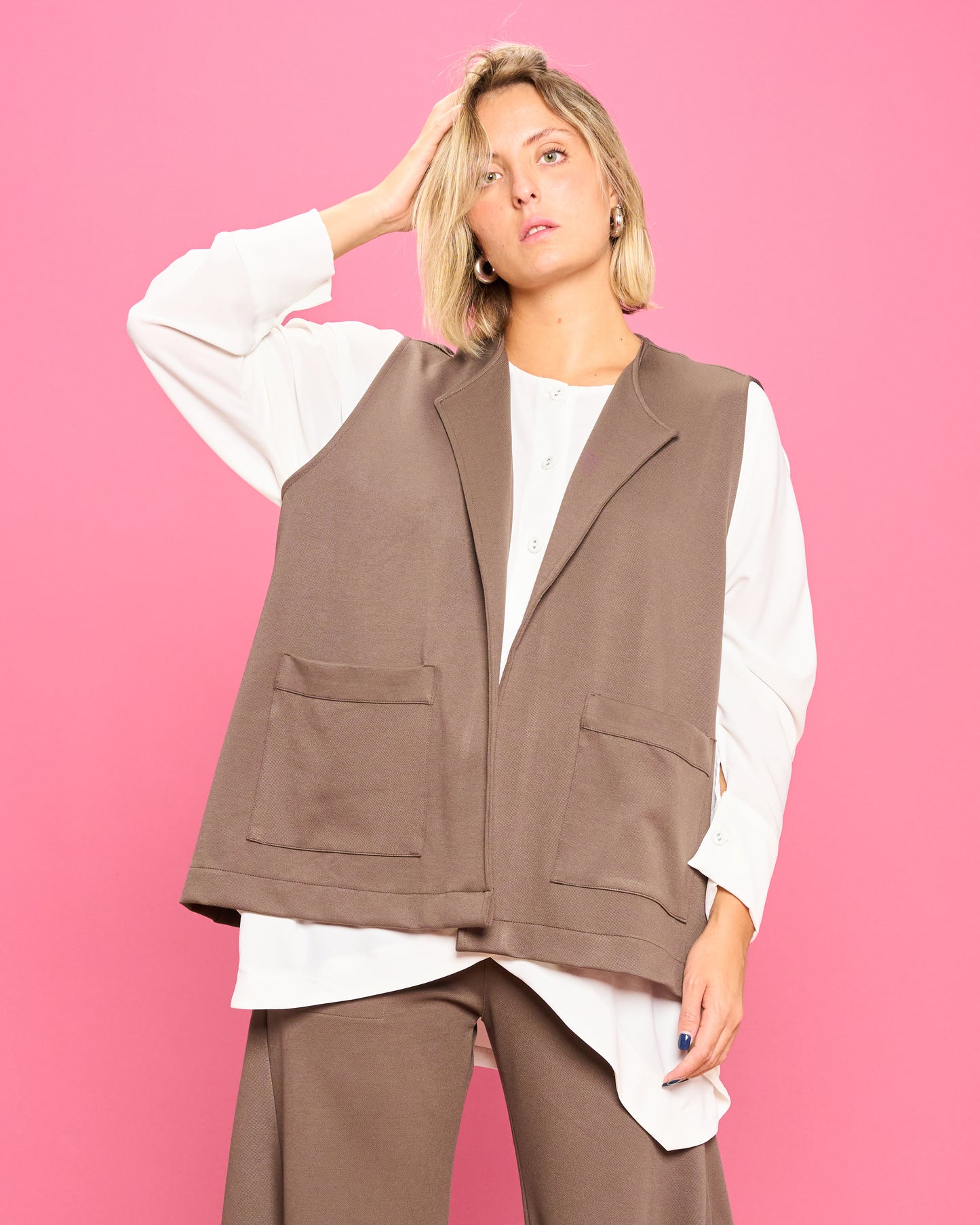 Gilet Oversize in Punto Milano