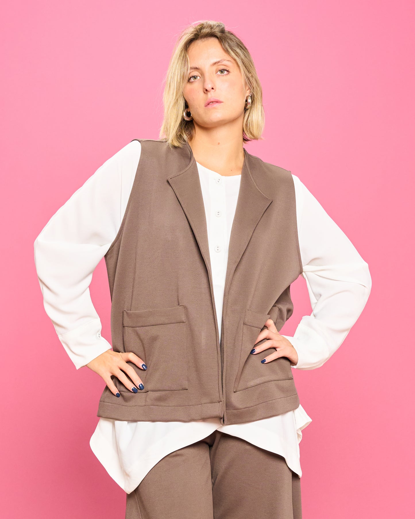 Gilet Oversize in Punto Milano