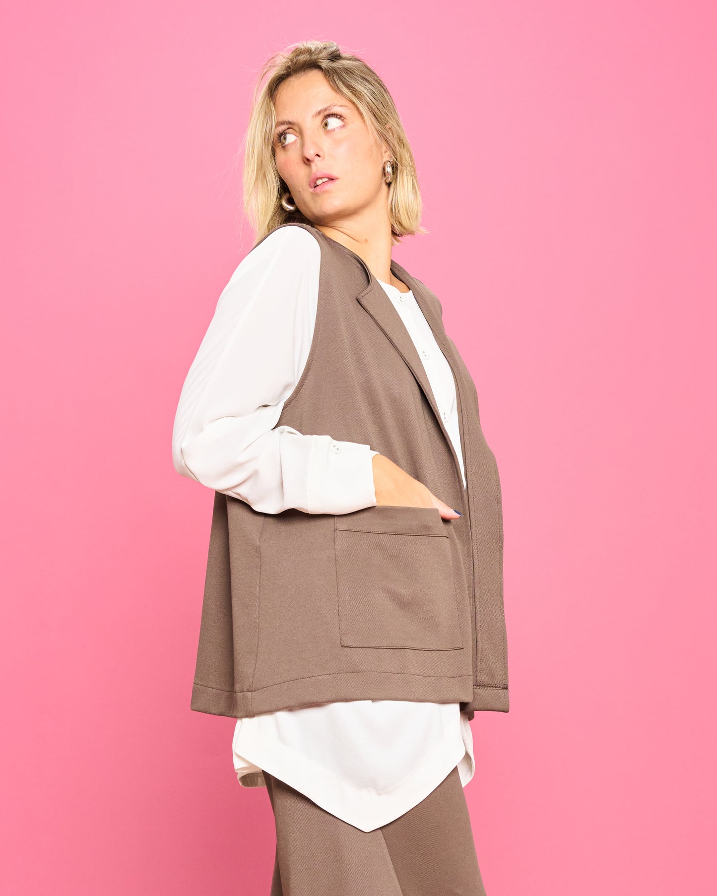 Gilet Oversize in Punto Milano