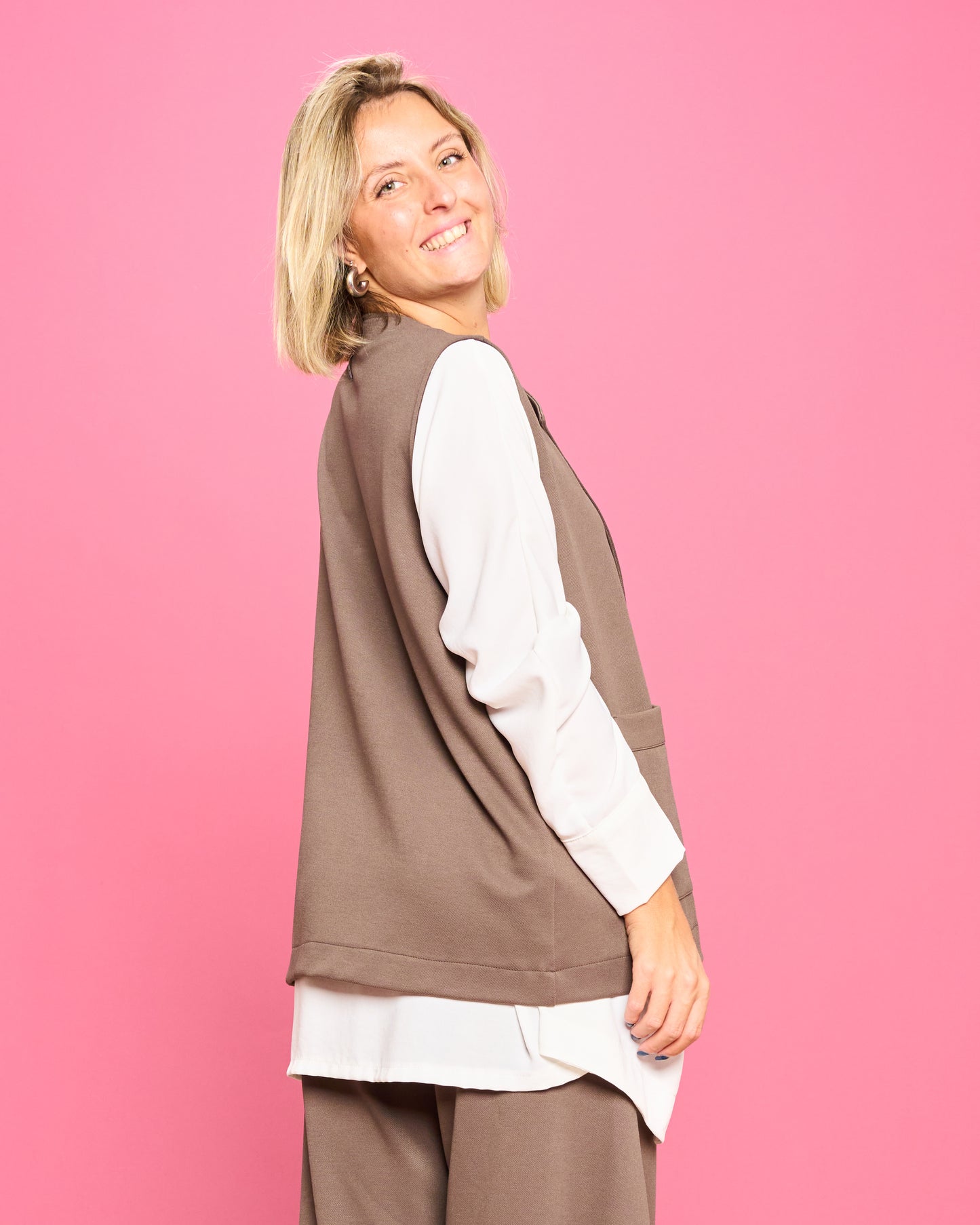 Gilet Oversize in Punto Milano