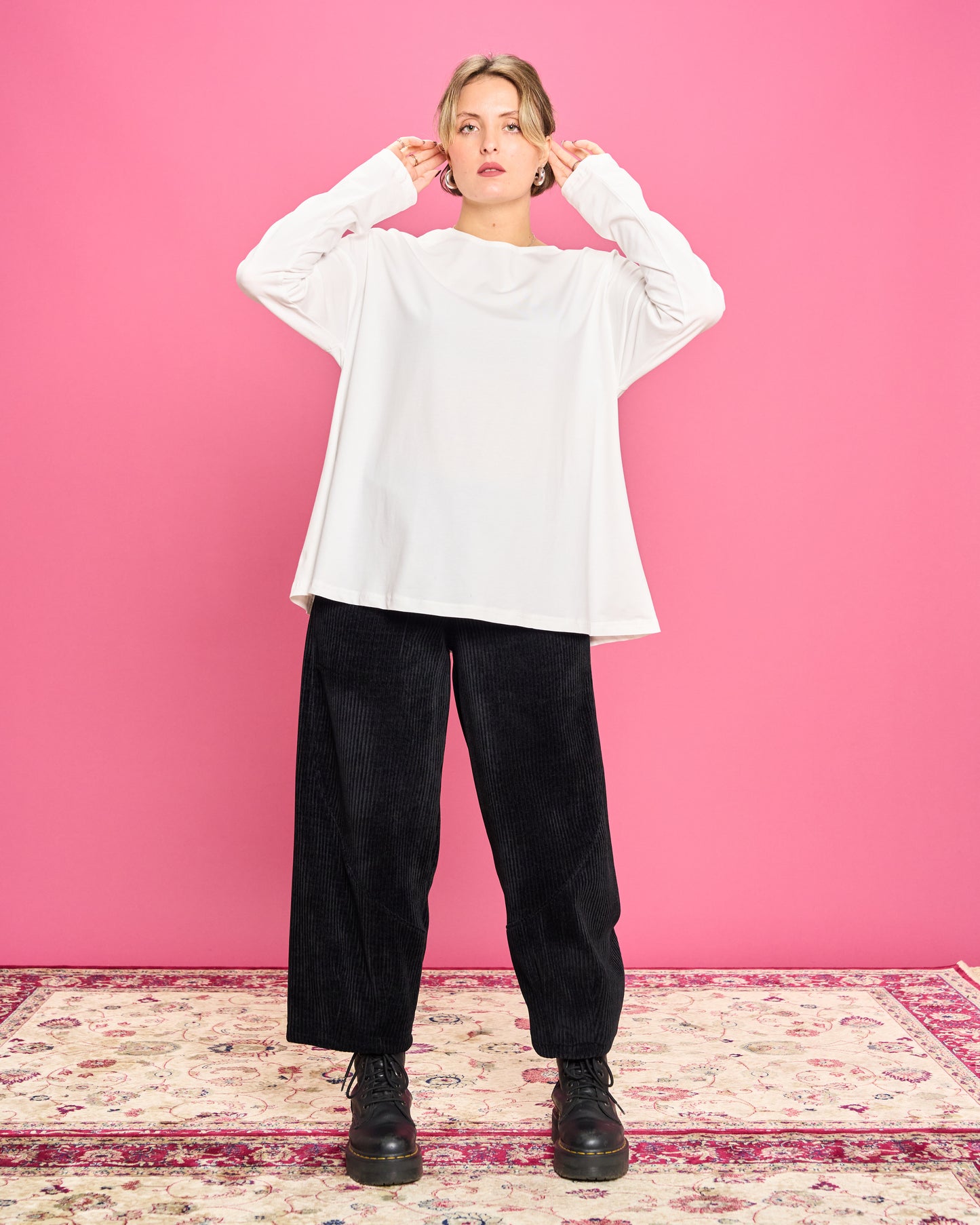 Flared Cotton Blouse