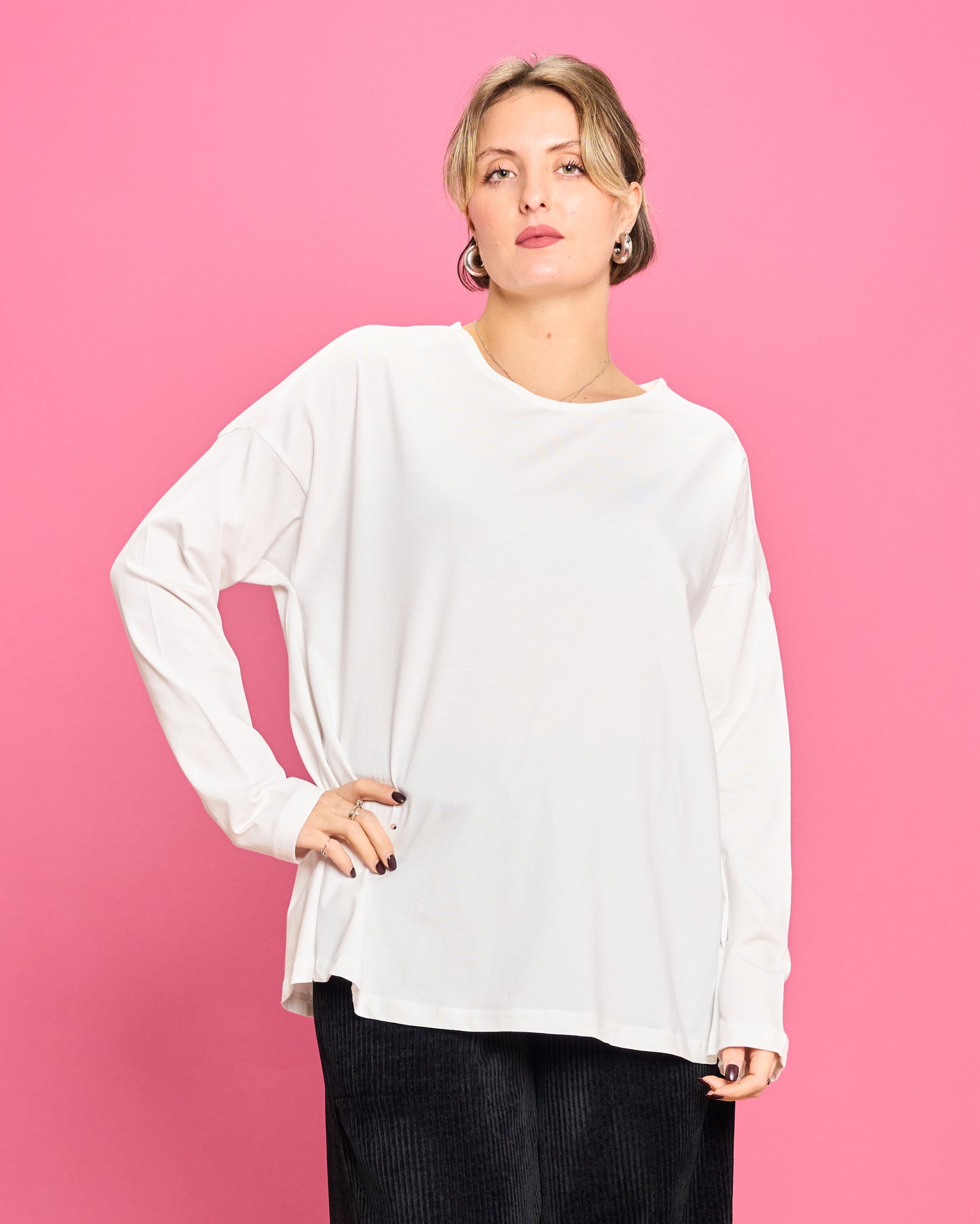 Flared Cotton Blouse