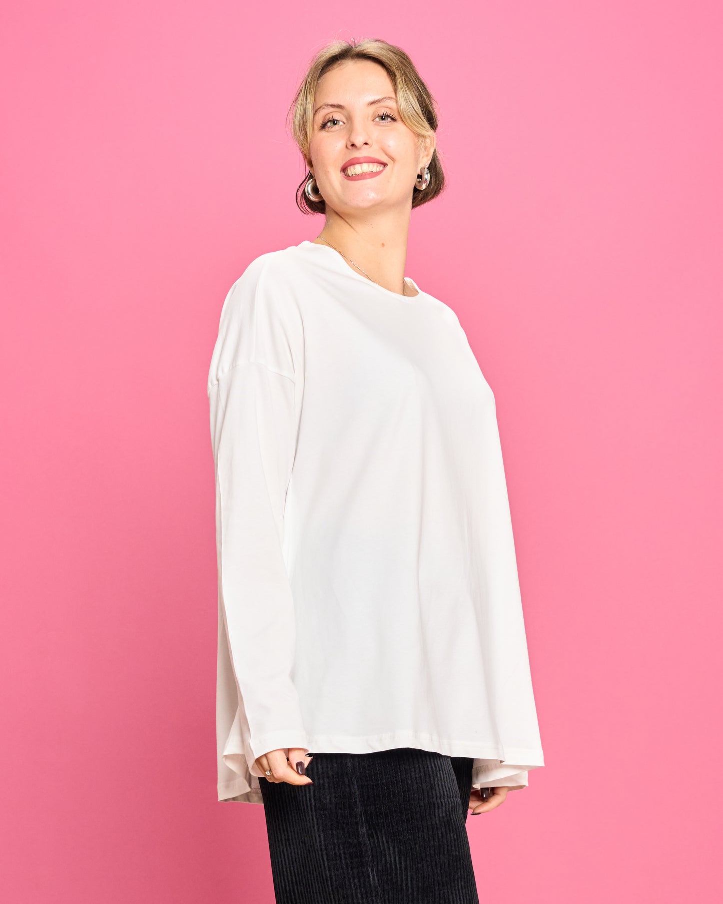 Flared Cotton Blouse