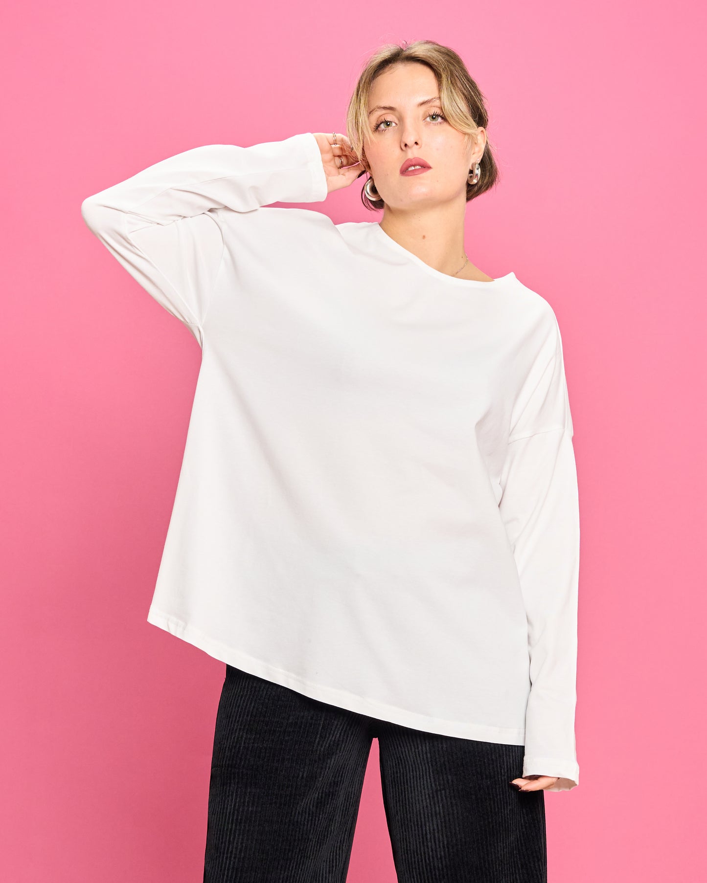 Flared Cotton Blouse