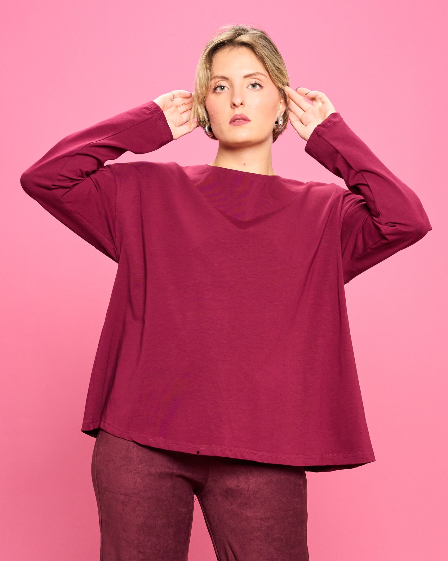 Flared Cotton Blouse
