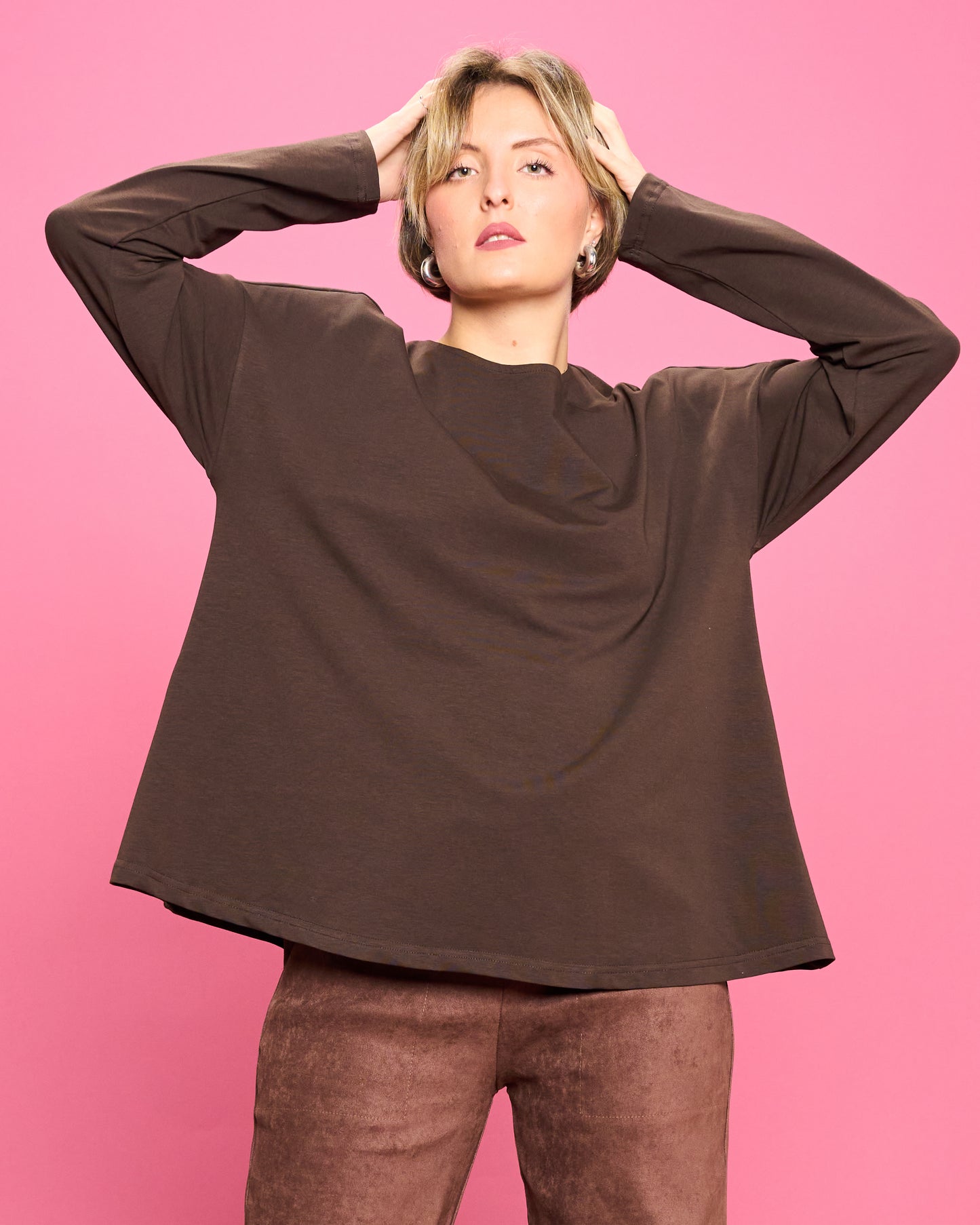 Flared Cotton Blouse