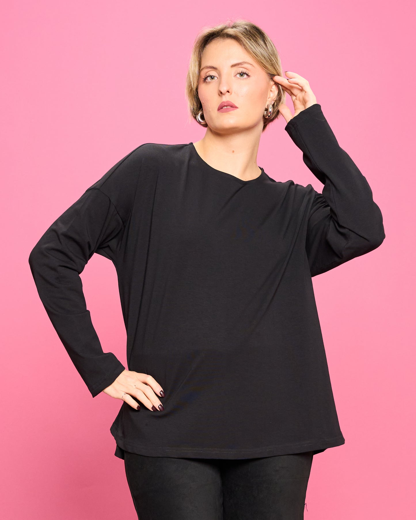 Flared Cotton Blouse